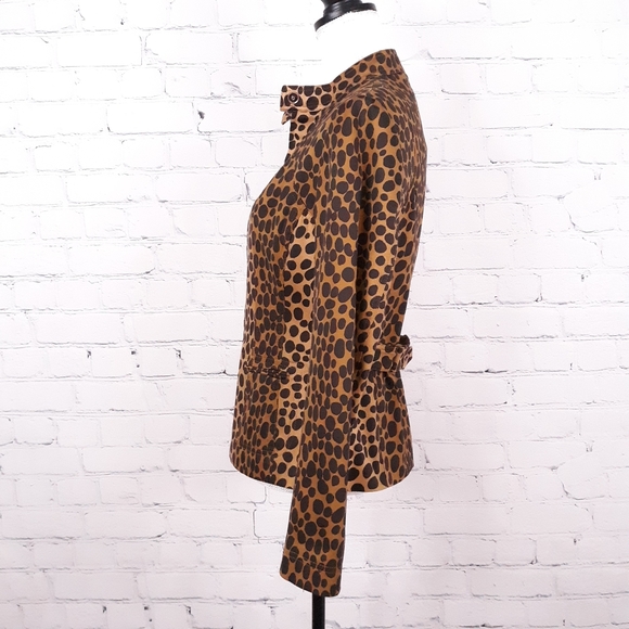 CARLISE Wmns Cheetah Print Zip Up Blazer Jacket 6 - Picture 4 of 10